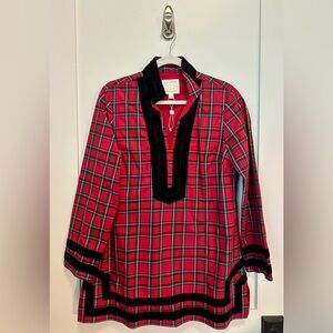 Sail to Sable Red Tartan Long Sleeve Tunic